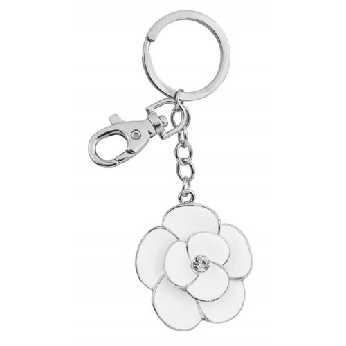PORTE-CLÉS "FLEUR BLANCHE" - SANS BOÎTE