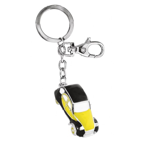 PORTE-CLÉS VOITURE D'EPOQUE JAUNE NOIRE