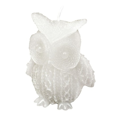 BOUGIE CHOUETTE BLANCHE AVEC GLITTER