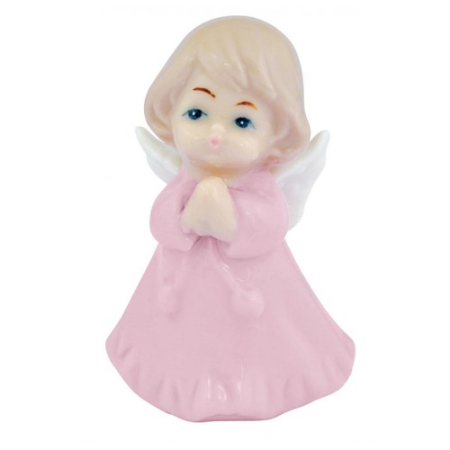 ANGELET EN CÉRAMIQUE ROSE 4.9*4.2*7.5