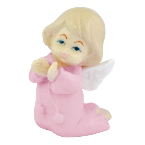 ANGELET EN CÉRAMIQUE ROSE h 65mm