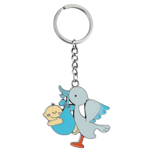 PORTE-CLÉS CIGOGNE AZUR - SANS BOÎTE