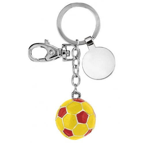 PORTE-CLÉS BALLON DE FOOT JAUNE/ROUGE