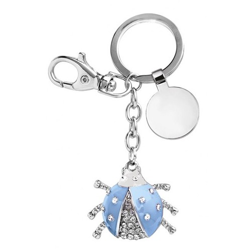 PORTE-CLÉS COCCINELLE BLANC/AZUR