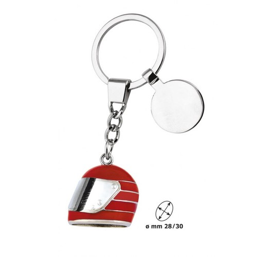 PORTE-CLÉS CASQUE ROUGE AVEC JETON