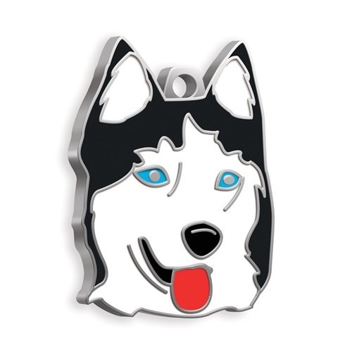 MEDAILLE CHIEN HUSKY BLANC ET NOIR