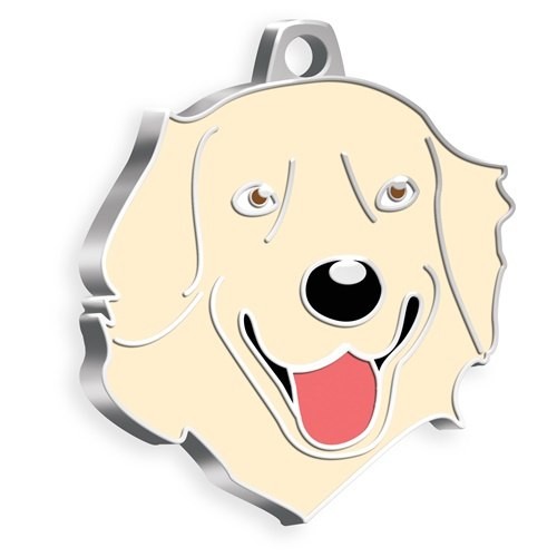 MEDAILLE CHIEN GOLDEN RETRIEVER CRÈME