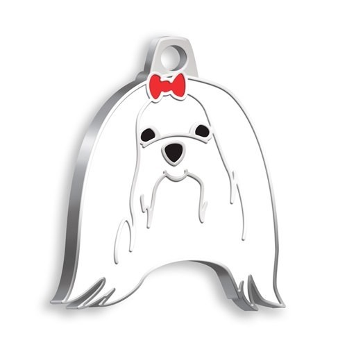 MEDAILLE CHIEN MALTESE BLANC