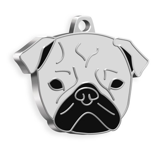 MEDAILLE CHIEN CARLINO GRIS