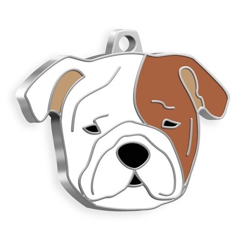 MEDAILLE CHIEN BULLDOG MARRON