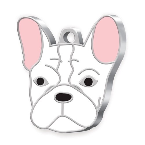 MEDAILLE CHIEN BULLDOG FRANCESE BLANC