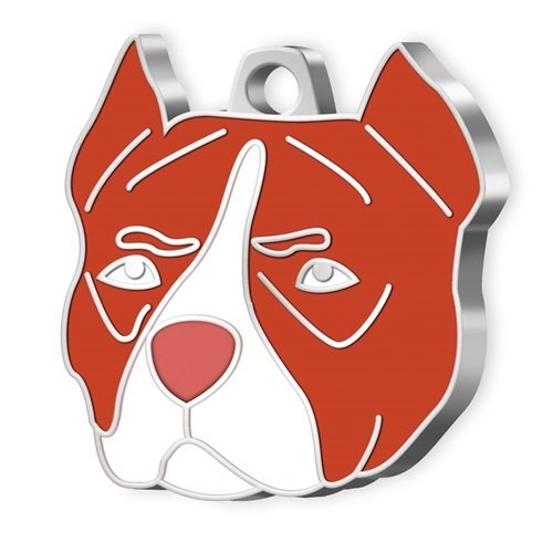 MEDAILLE CHIEN PITBULL FAUVE