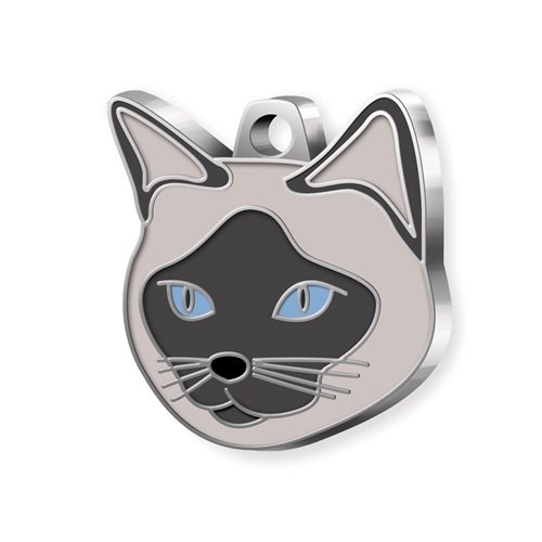 MEDAILLE CHAT SIAMESE GRIS