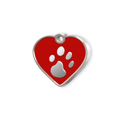 MEDAILLE COEUR MINI ROUGE AVEC PATTE