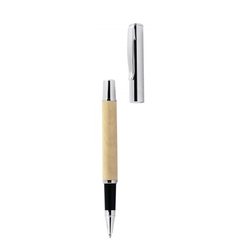 STYLO ROLLER EN BOIS CHROMÉ thumbnail 4