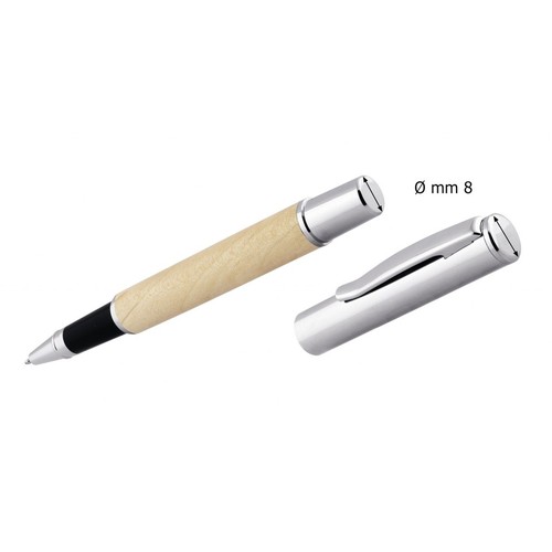 STYLO ROLLER EN BOIS CHROMÉ thumbnail 5