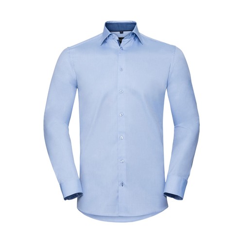 Tailored Contrast Herringbone Shirt LS thumbnail 11