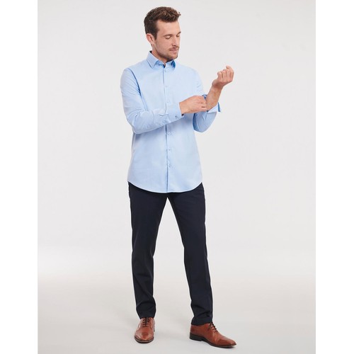Tailored Contrast Herringbone Shirt LS thumbnail 9