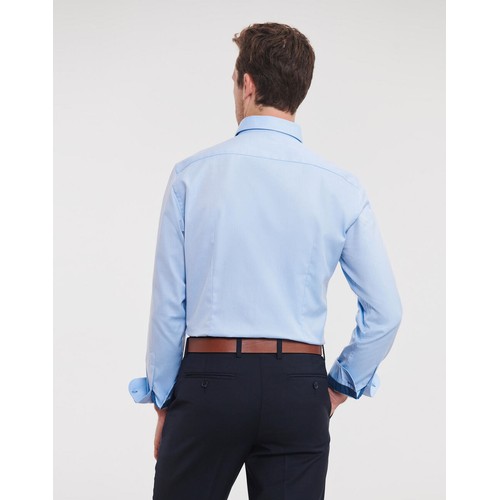 Tailored Contrast Herringbone Shirt LS thumbnail 10