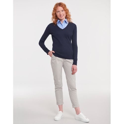 Ladies’ V-Neck Knitted Pullover - 3
