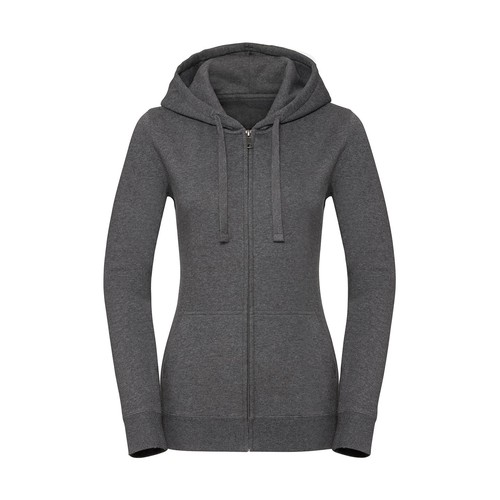Ladies` Authentic Melange Zipped Hood Sweat - 2