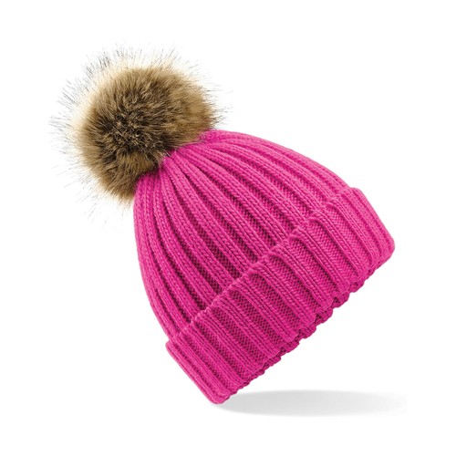 Fur Pop Pom Chunky Beanie thumbnail 6