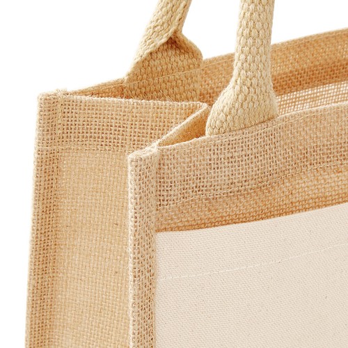 Cotton Pocket Jute Midi Tote thumbnail 5