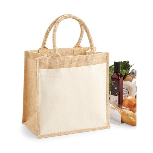 Cotton Pocket Jute Midi Tote thumbnail 4