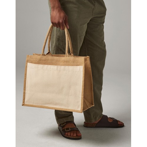 Cotton Pocket Jute Shopper thumbnail 4