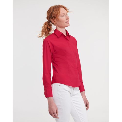 Ladies` LS Fitted Poplin Shirt - 2