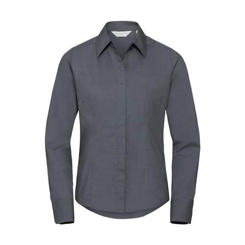 Ladies` LS Fitted Poplin Shirt - 5