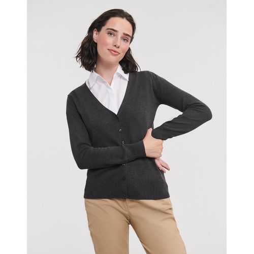 Ladies` V-Neck Knitted Cardigan - 4