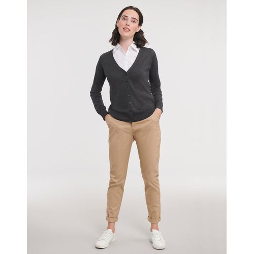 Ladies` V-Neck Knitted Cardigan - 2