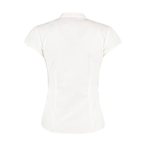 Women`s Tailored Fit Mandarin Collar Blouse SSL - 4