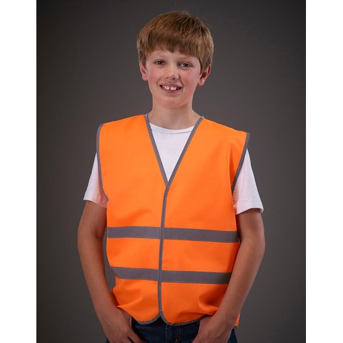 Kids Fluo Reflective Border Waistcoat - 1