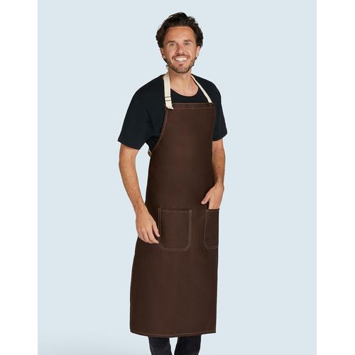 SANTORINI - Contrasted Bib Apron with Pocket - 2
