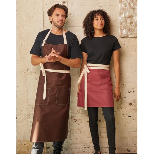 SANTORINI - Contrasted Bistro Apron with Pocket - 5
