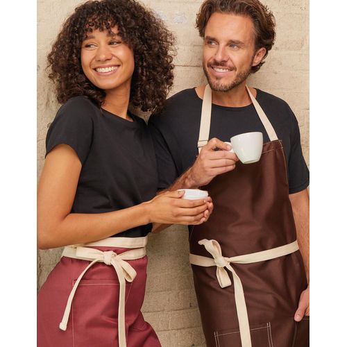 SANTORINI - Contrasted Bistro Apron with Pocket - 6
