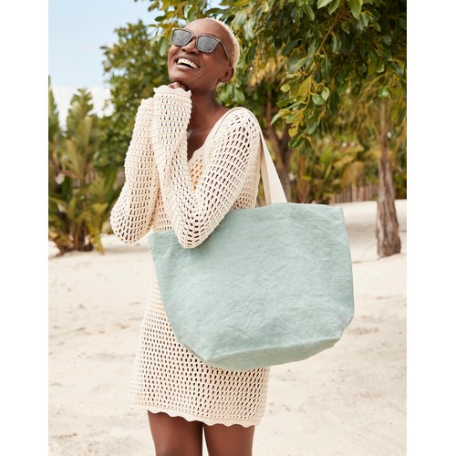 Soft Washed Jute Beach Bag - Image 1