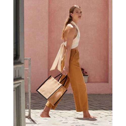 Natural Starched Jute Midi Tote - 2