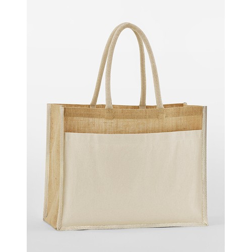 Cotton Pocket Natural Starched Jute Shopper thumbnail 6