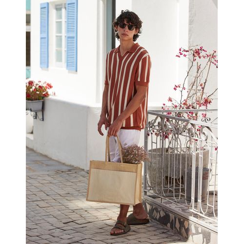 Cotton Pocket Natural Starched Jute Shopper - 2