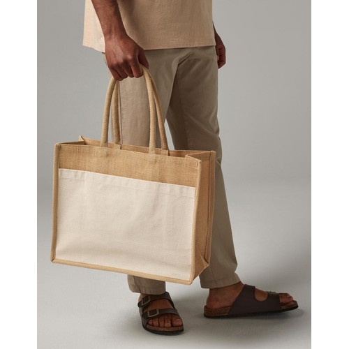 Cotton Pocket Natural Starched Jute Shopper thumbnail 4