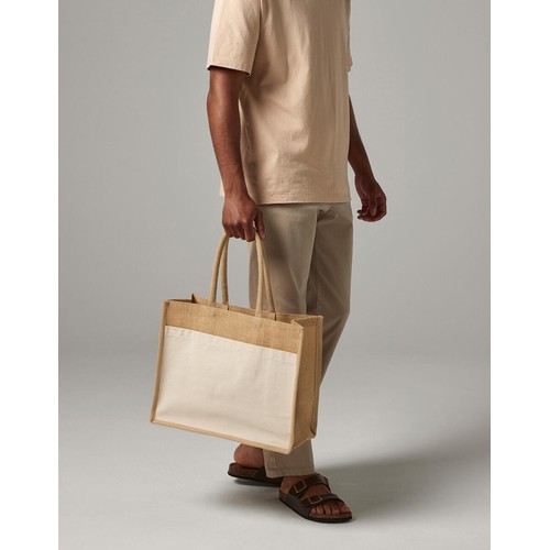 Cotton Pocket Natural Starched Jute Shopper thumbnail 5