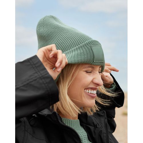 Deep Cuffed Tonal Patch Beanie - 2