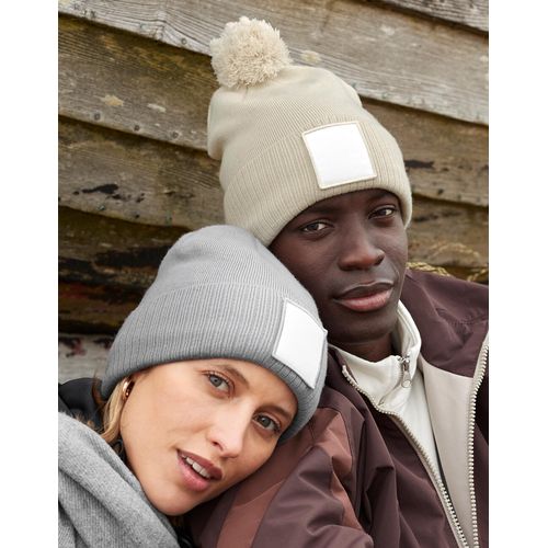 Appliqué Patch Pom Beanie - 3