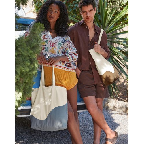 Organic Cotton Wave Print Maxi Tote - 2