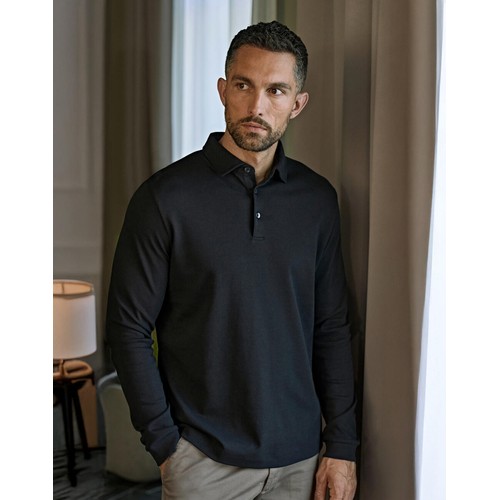 Pima Cotton Long Sleeve Polo - 1