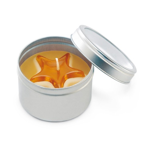 VELA EN CAJA DE METAL DORO