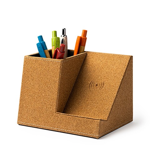 PORTALÁPICES CON CARGADOR INALÁMBRICO INTEGRADO ACERO